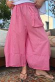 Arbi Gingham Pocket Culotte Pant Raspberry